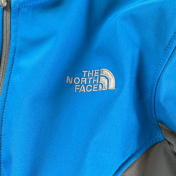 North Face Men’s Large Waterproof Rain Shell Lined Blue Gray Mint Jacket Coat - Picture 2 of 6